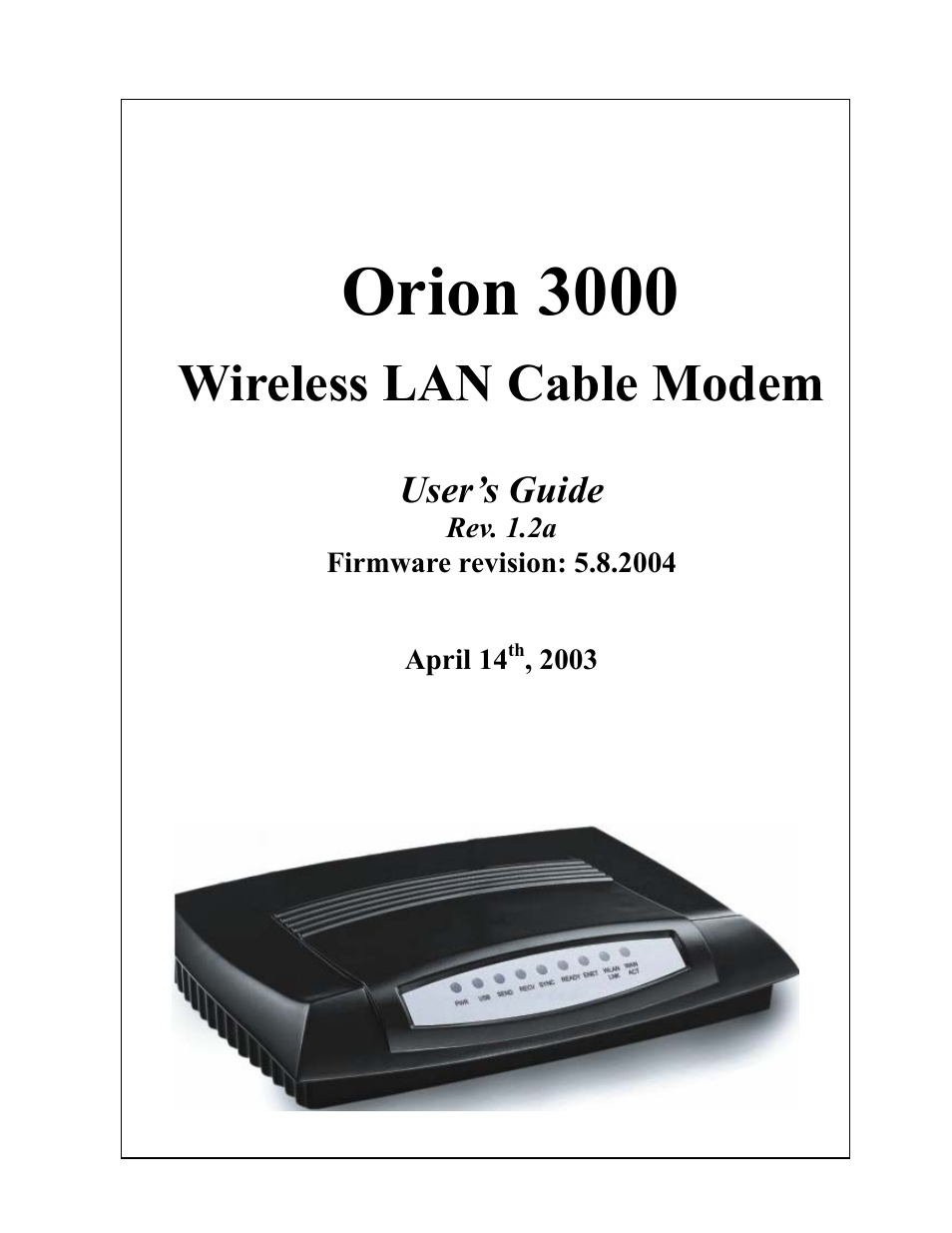 Orion 3000 User Manual | 60 pages