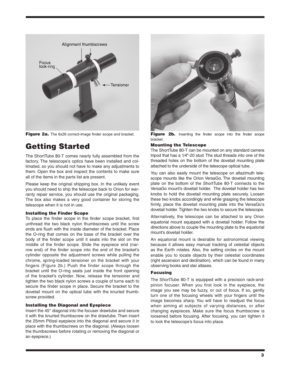 Getting started | Orion 9946 User Manual | Page 3 / 8