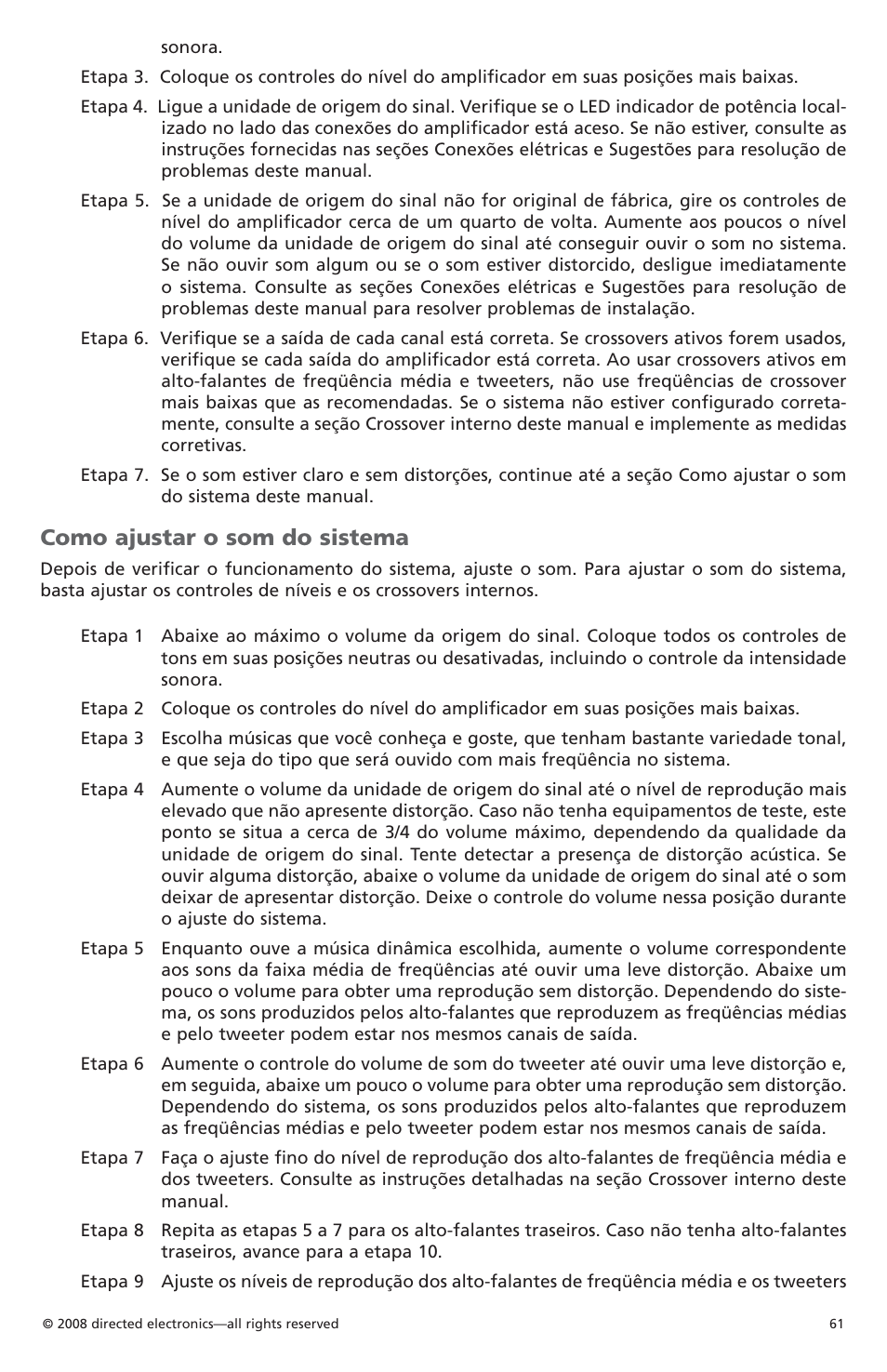 Como ajustar o som do sistema | Orion C08001 User Manual | Page 62 / 66