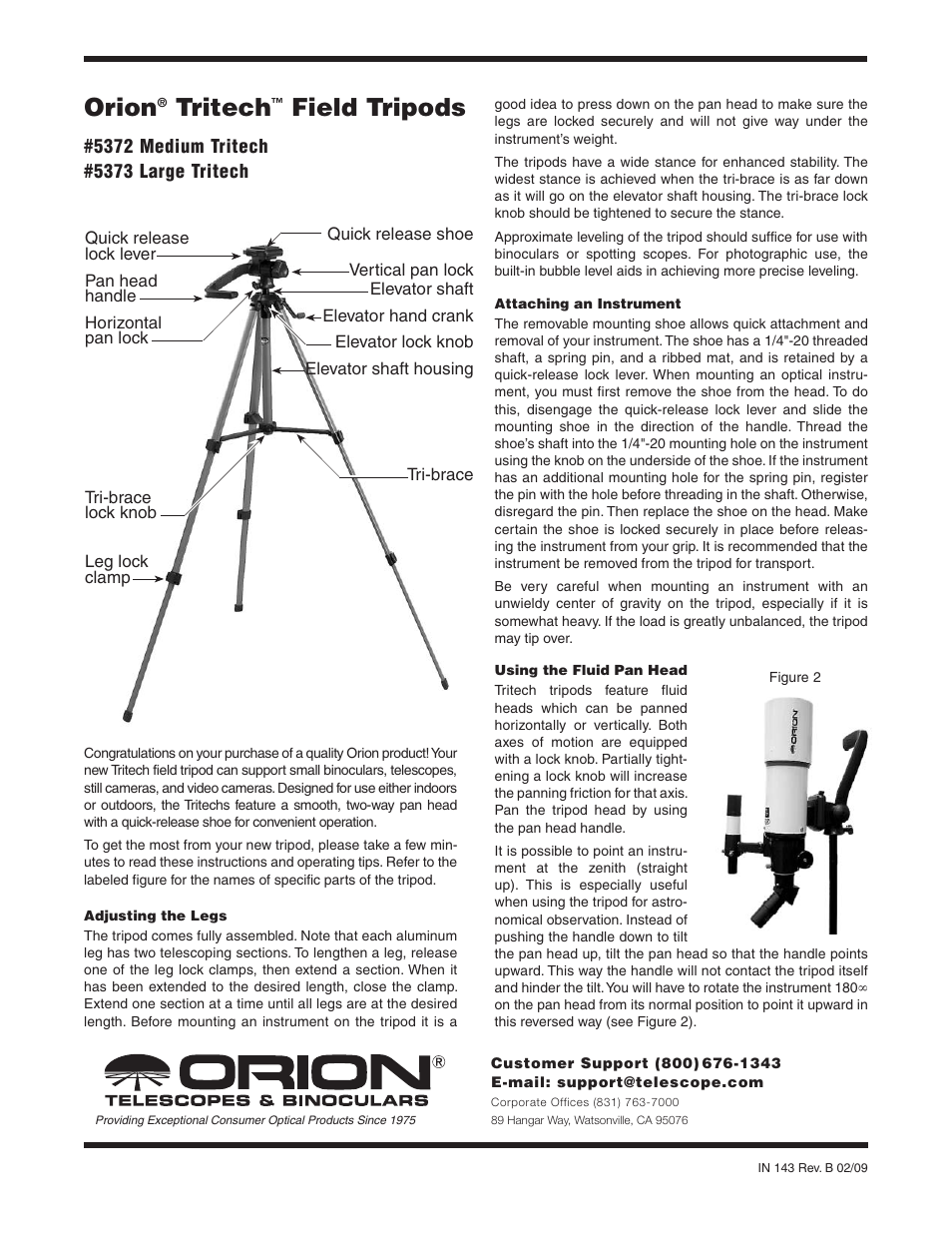 Orion TRITECH 5373 User Manual | 2 pages