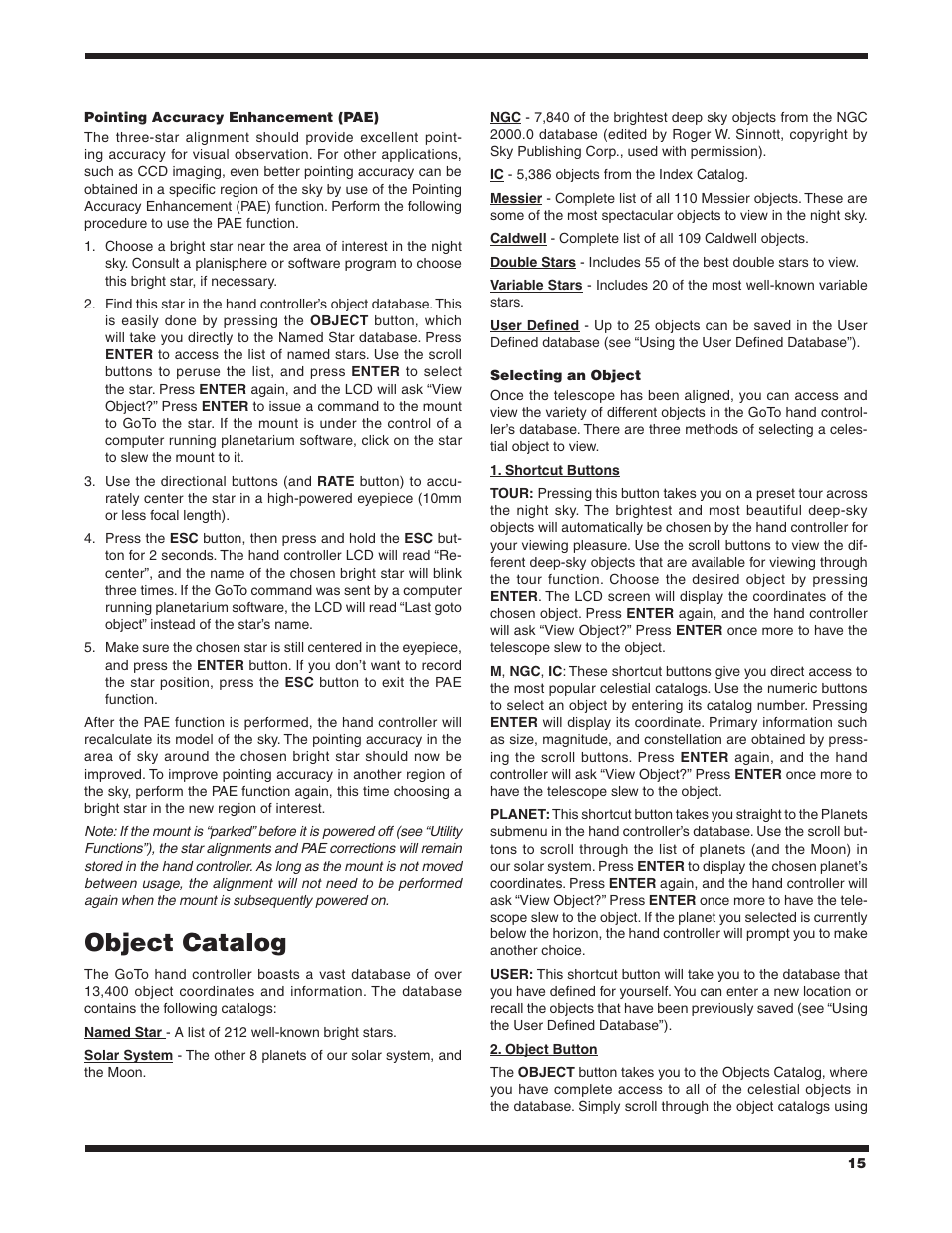 Object catalog | Orion ATLAS EQ-G User Manual | Page 15 / 27