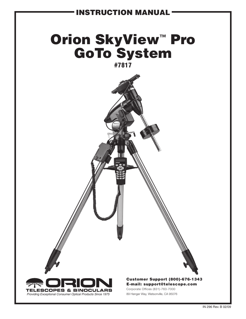 Orion SKYVIEW PRO 7817 User Manual | 20 pages