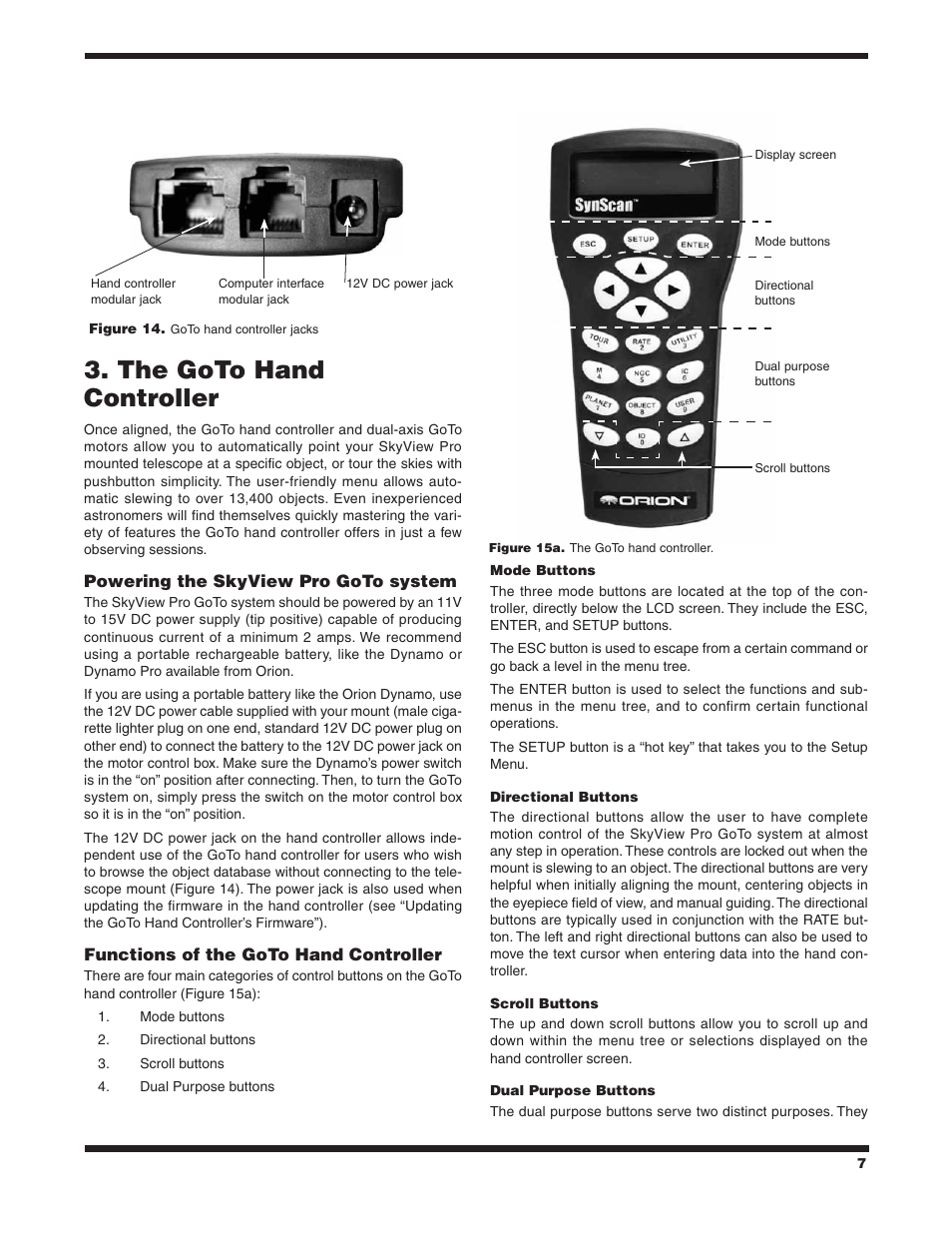 The goto hand controller | Orion SKYVIEW PRO 7817 User Manual | Page 7 / 20