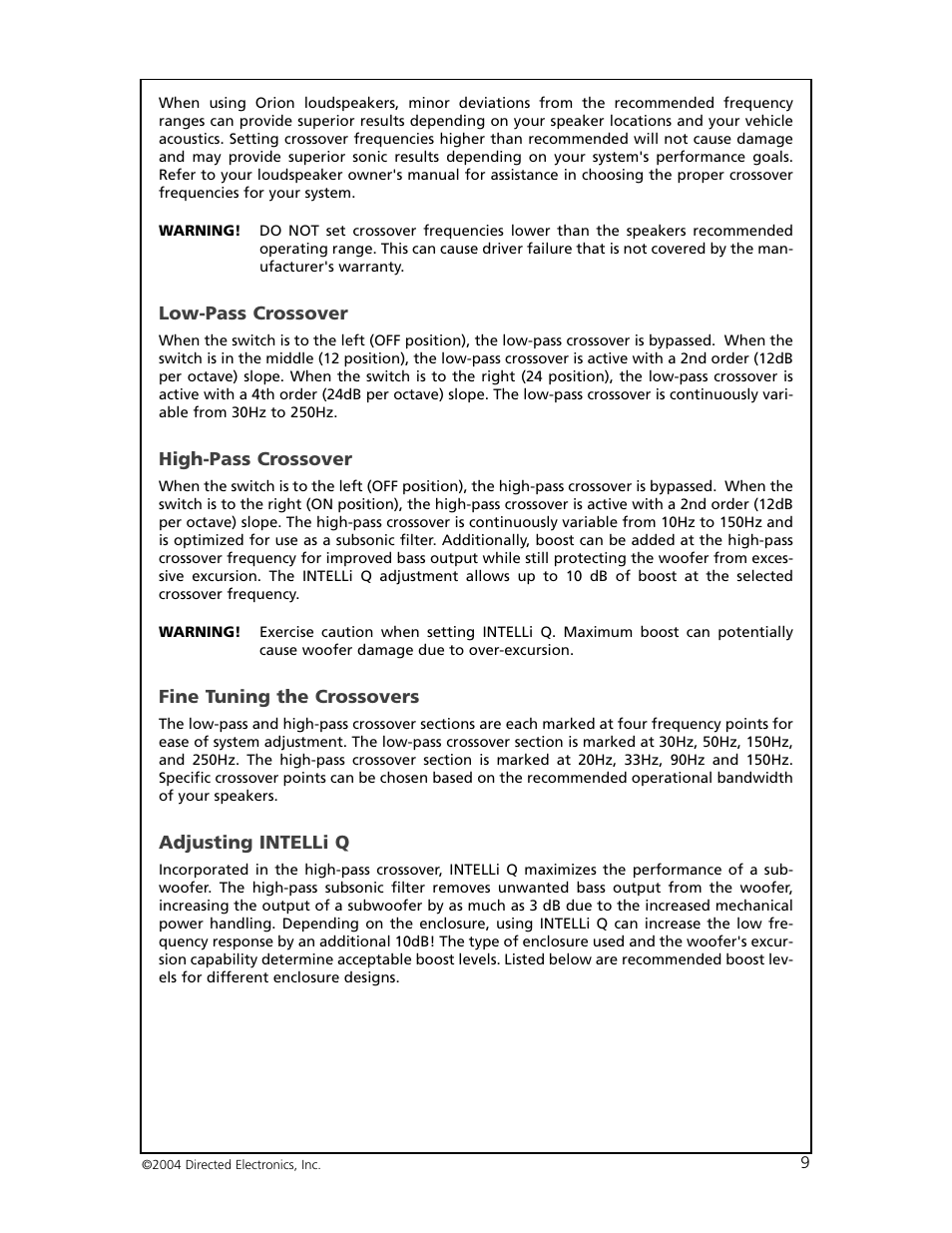 Orion 6000 User Manual | Page 10 / 22