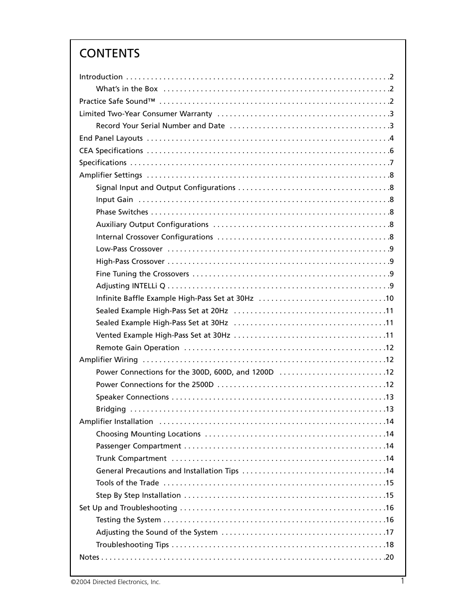 Orion 6000 User Manual | Page 2 / 22