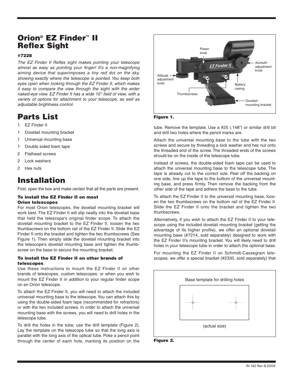 Orion 7228 User Manual | 2 pages