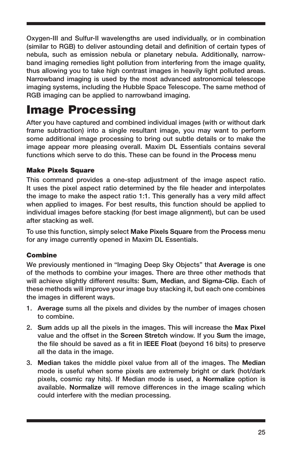 Image processing | Orion 52083 User Manual | Page 25 / 44