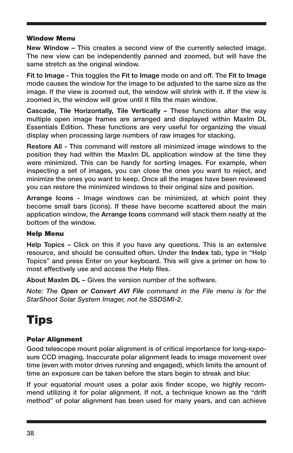 Tips | Orion 52083 User Manual | Page 38 / 44