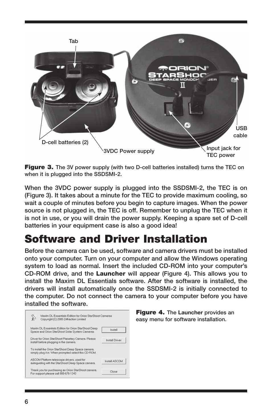 Software and driver installation | Orion 52083 User Manual | Page 6 / 44