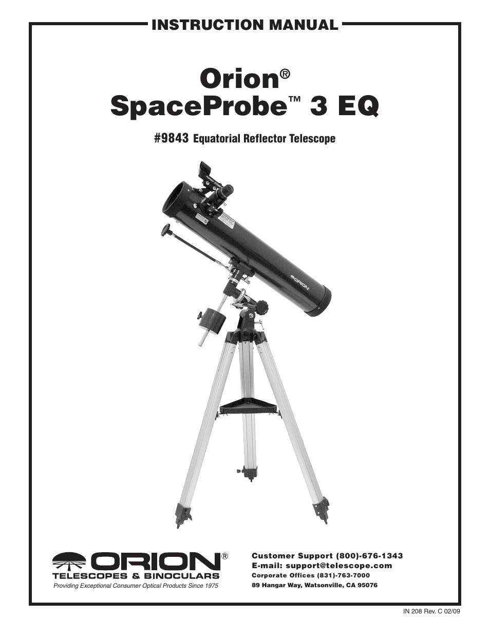 Orion SPACE PROBE 9843 User Manual | 15 pages