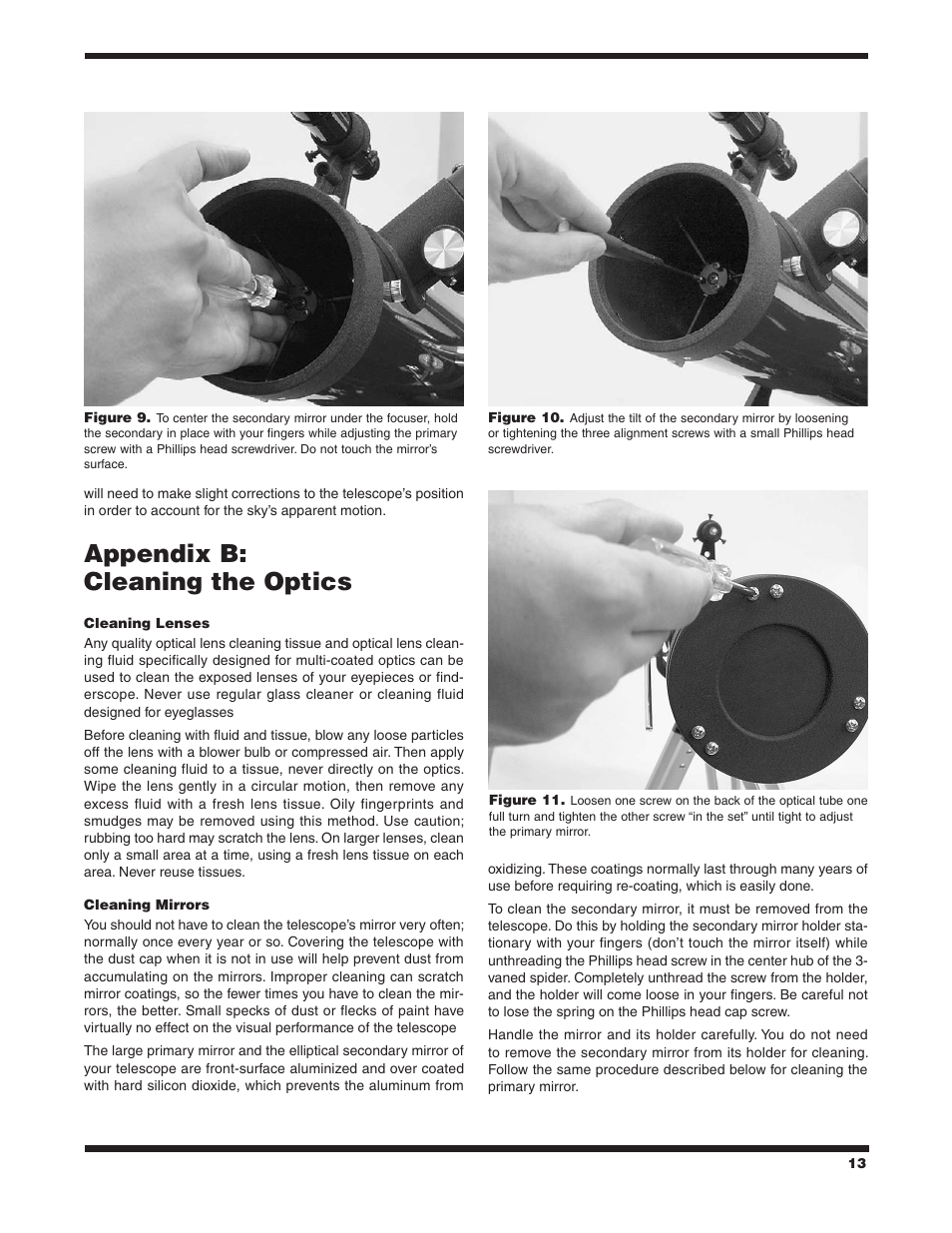 Appendix b: cleaning the optics | Orion SPACE PROBE 9843 User Manual | Page 13 / 15