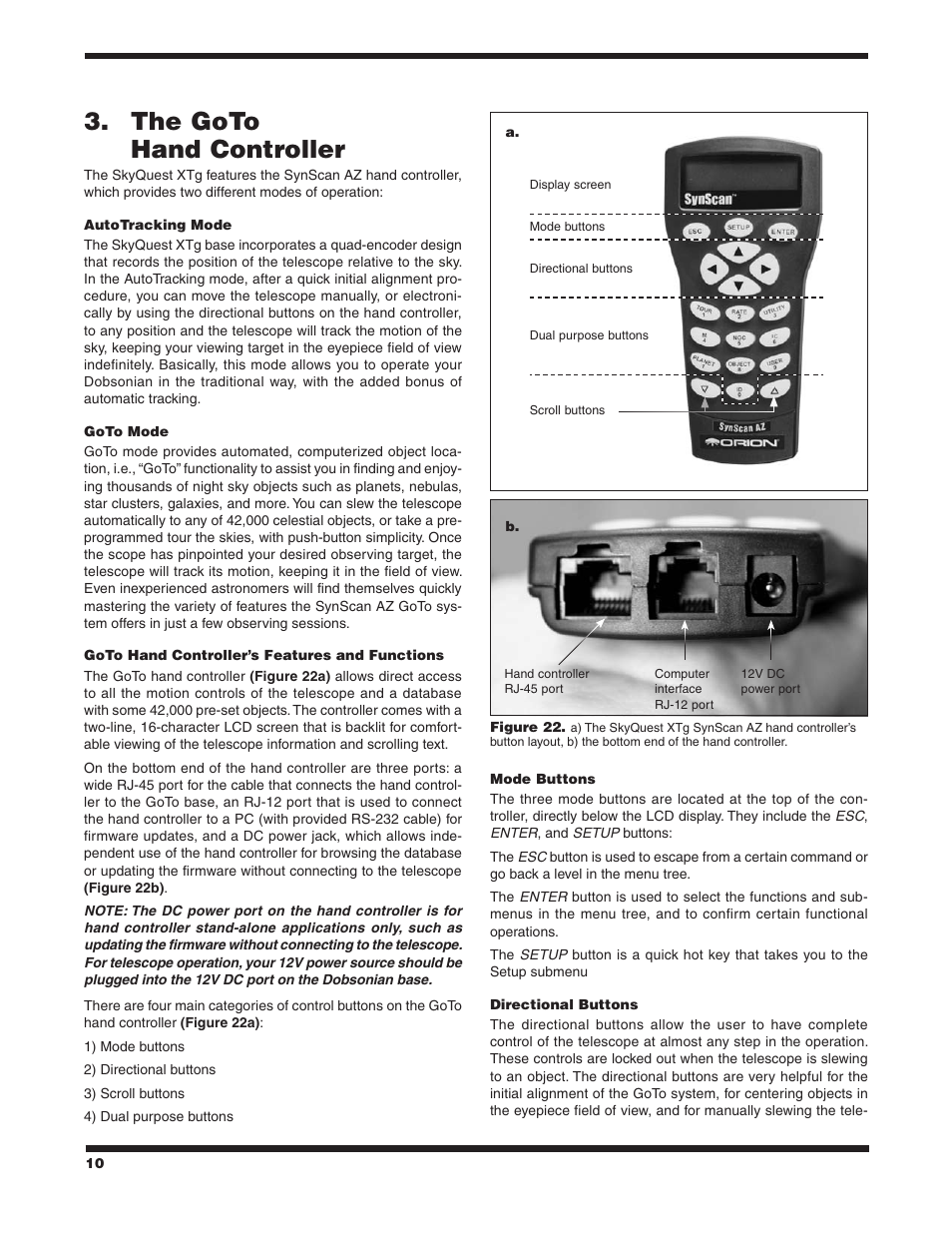 The goto 3. hand controller | Orion SKYQUEST XTG User Manual | Page 10 / 37