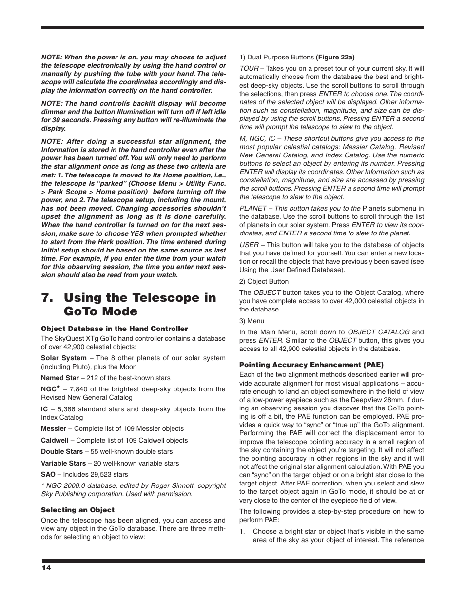 Using the telescope in 7. goto mode | Orion SKYQUEST XTG User Manual | Page 14 / 37