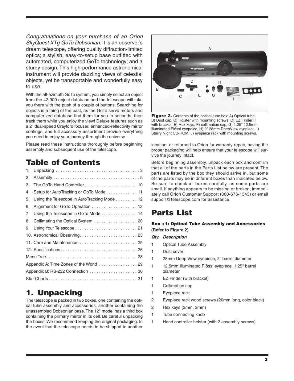 Orion SKYQUEST XTG User Manual | Page 3 / 37