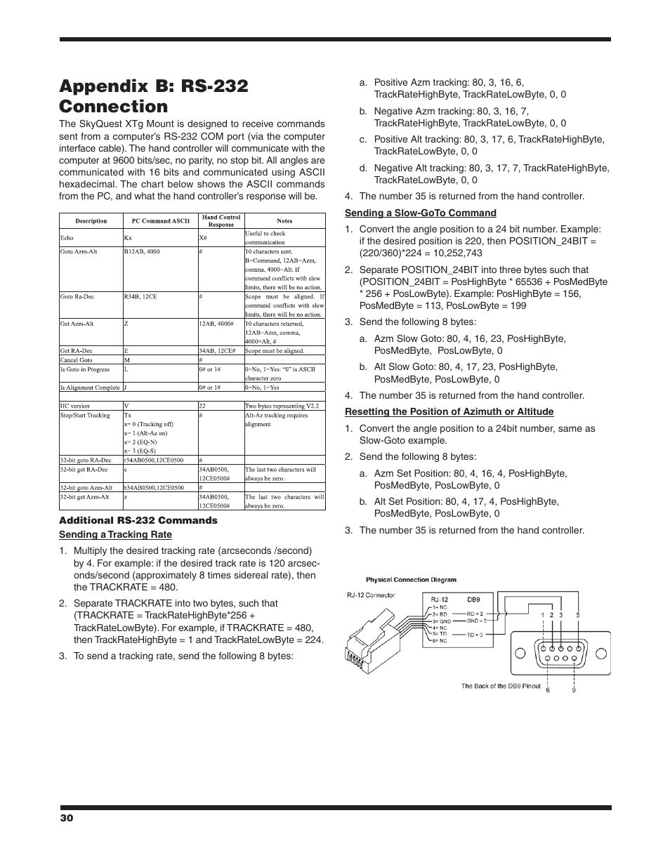 Appendix b: rs-232 connection | Orion SKYQUEST XTG User Manual | Page 30 / 37