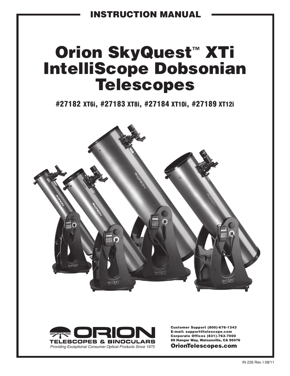 Orion SKYQUEST #27189 XT12I User Manual | 24 pages