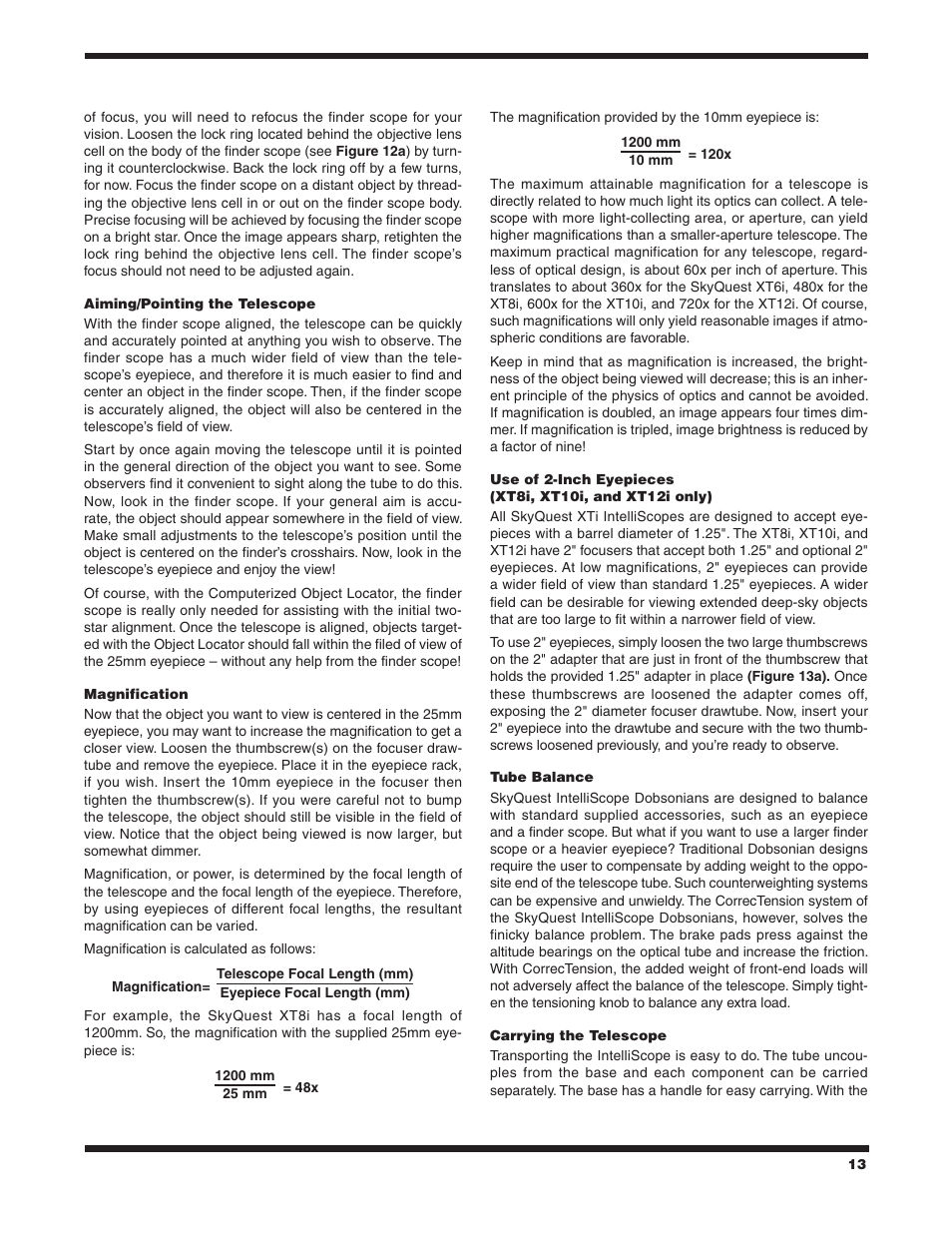 Orion SKYQUEST #27189 XT12I User Manual | Page 13 / 24