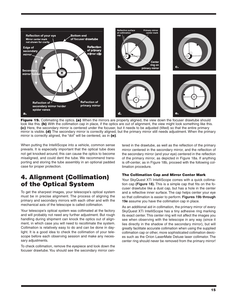 Alignment (collimation) of the optical system | Orion SKYQUEST #27189 XT12I User Manual | Page 15 / 24