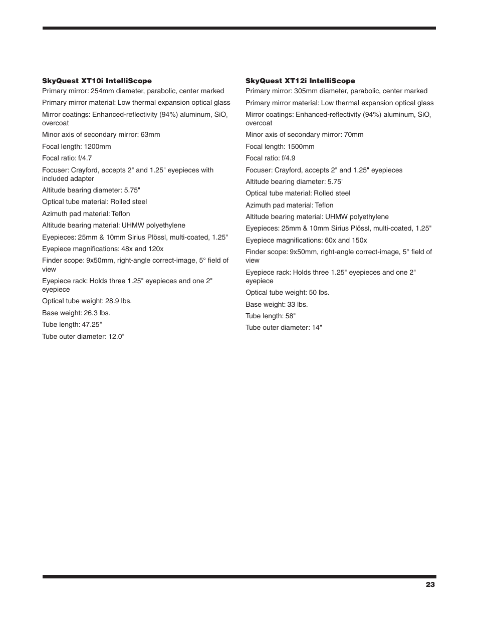 Orion SKYQUEST #27189 XT12I User Manual | Page 23 / 24