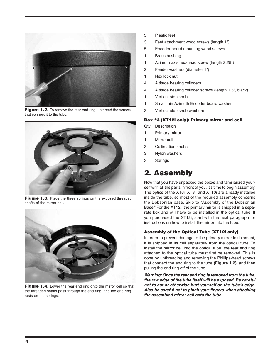 Assembly | Orion SKYQUEST #27189 XT12I User Manual | Page 4 / 24