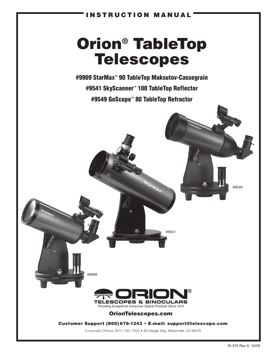 Orion STARMAX 9541 User Manual | 16 pages