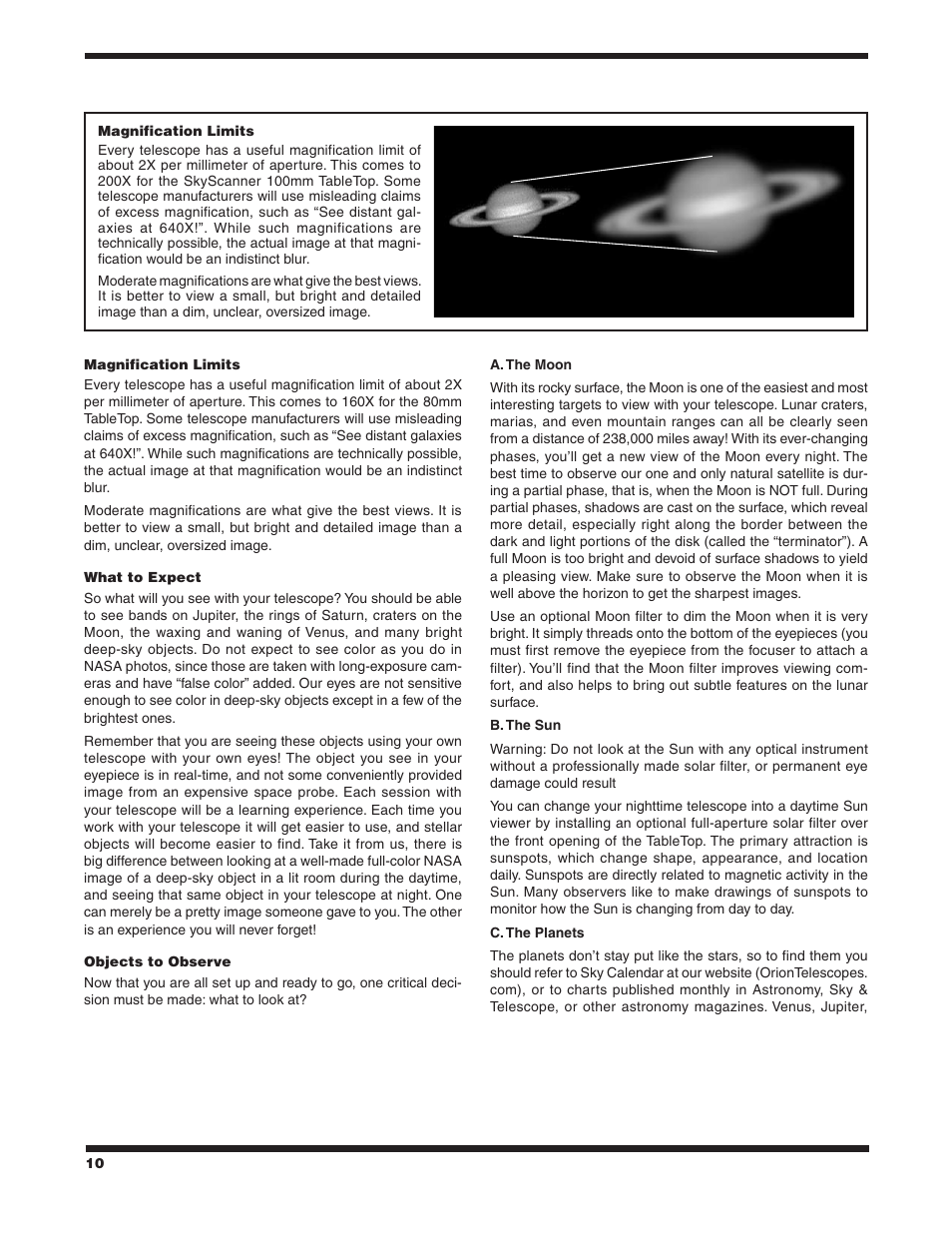 Orion STARMAX 9541 User Manual | Page 10 / 16