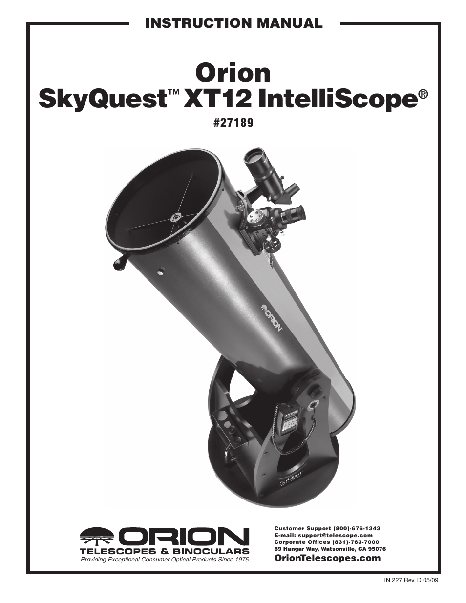 Orion SKYQUEST XT12 User Manual | 20 pages