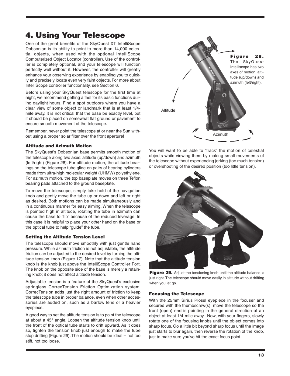 Using your telescope | Orion SKYQUEST XT12 User Manual | Page 13 / 20