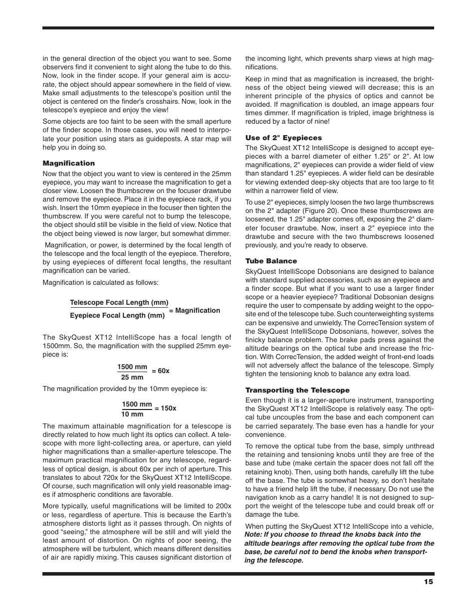 Orion SKYQUEST XT12 User Manual | Page 15 / 20