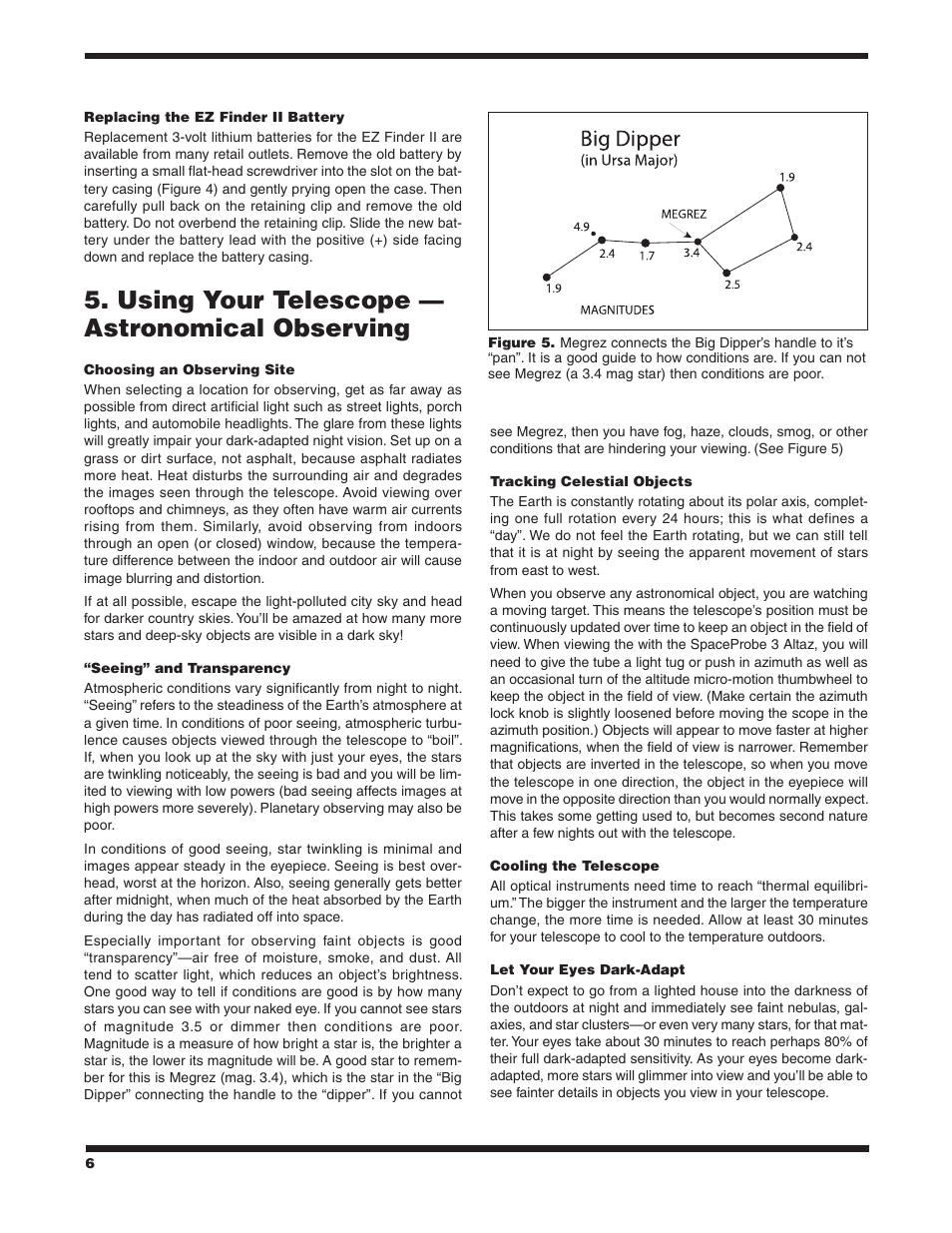 Using your telescope — astronomical observing | Orion SPACEPROBE 3 ALTAZ 9883 User Manual | Page 6 / 12