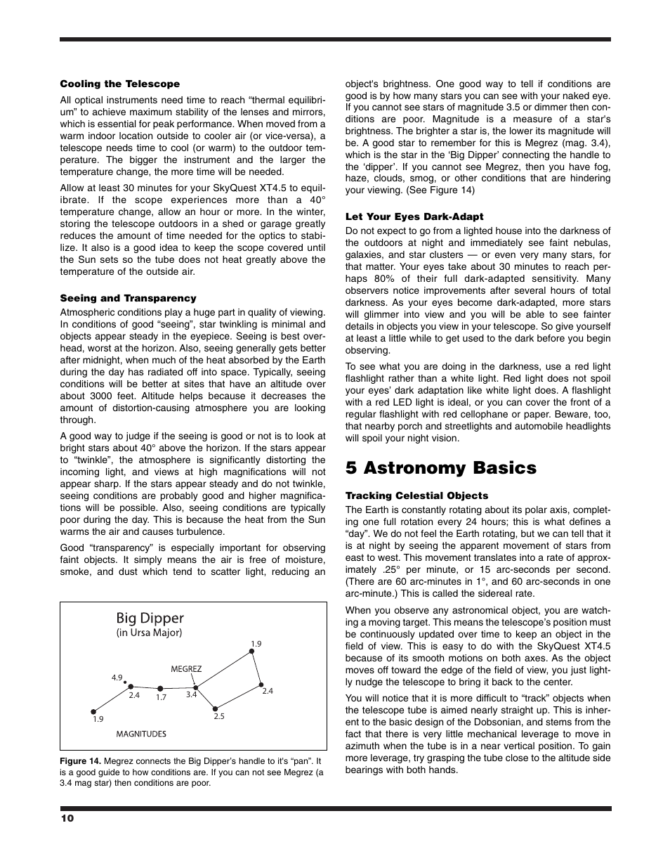 5 astronomy basics | Orion XT4.5 User Manual | Page 10 / 16