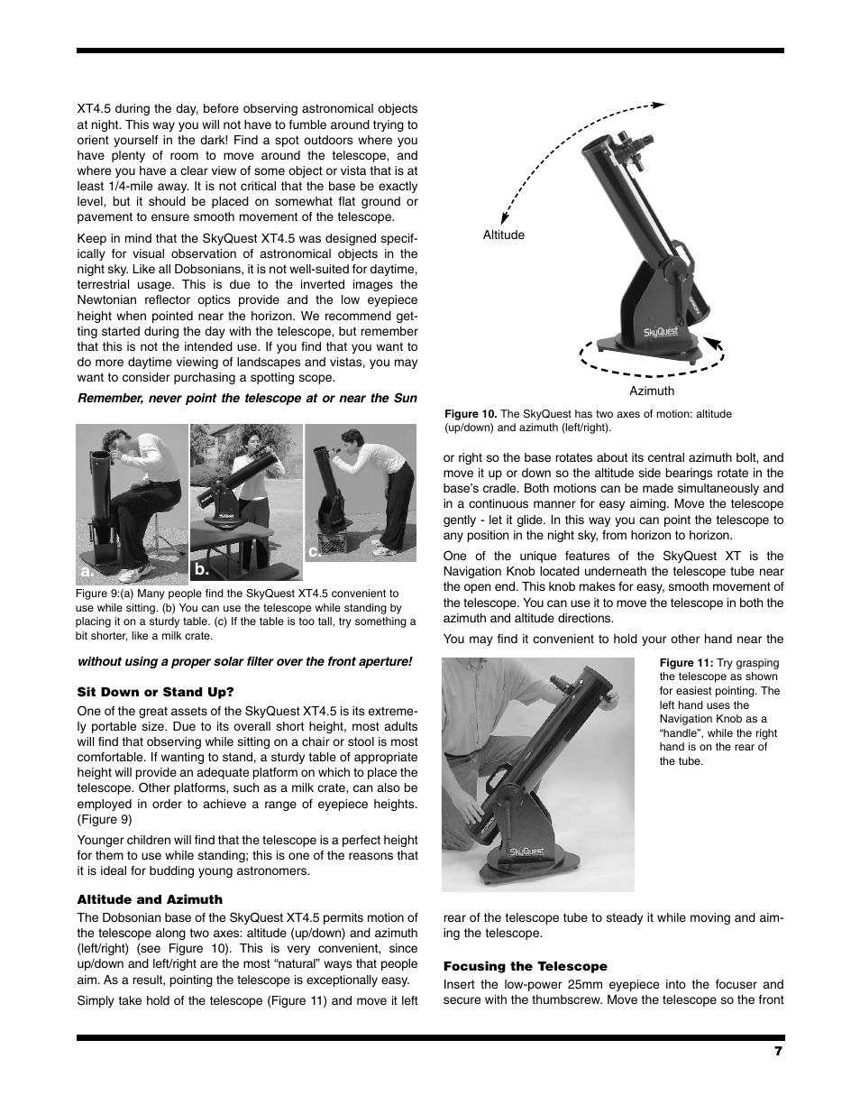 B. a. c | Orion XT4.5 User Manual | Page 7 / 16