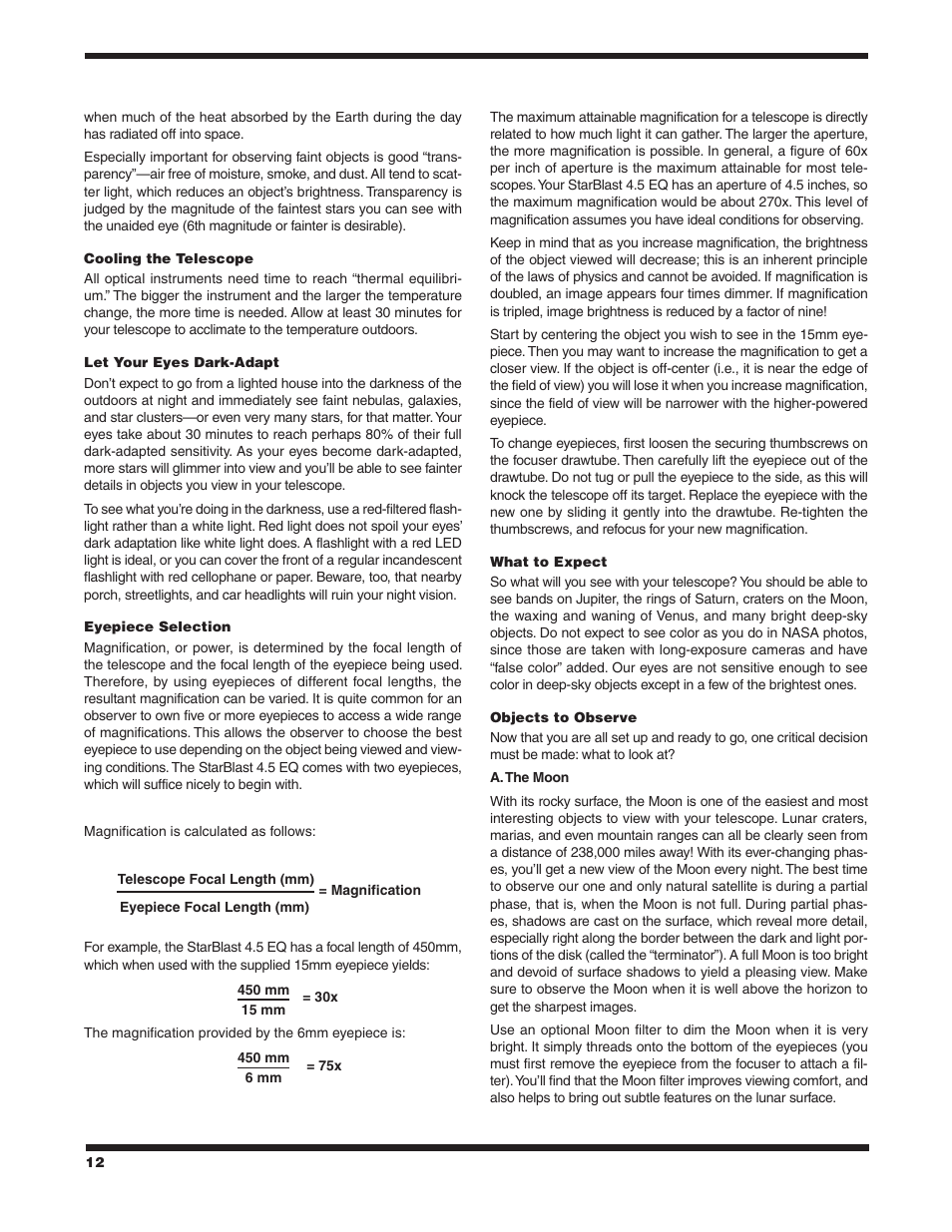 Orion starBlast 4.5 EQ User Manual | Page 12 / 14