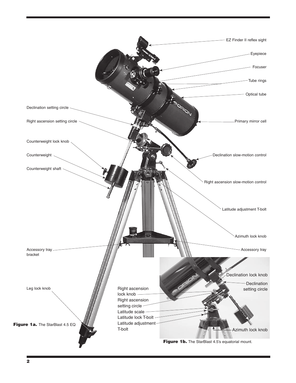 Orion starBlast 4.5 EQ User Manual | Page 2 / 14