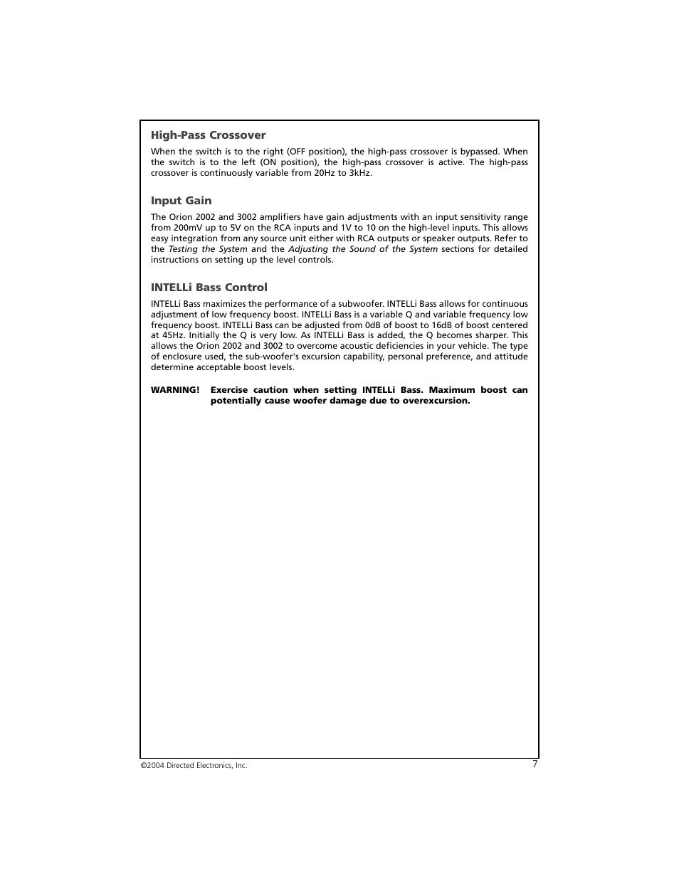 Orion 3002 User Manual | Page 8 / 19