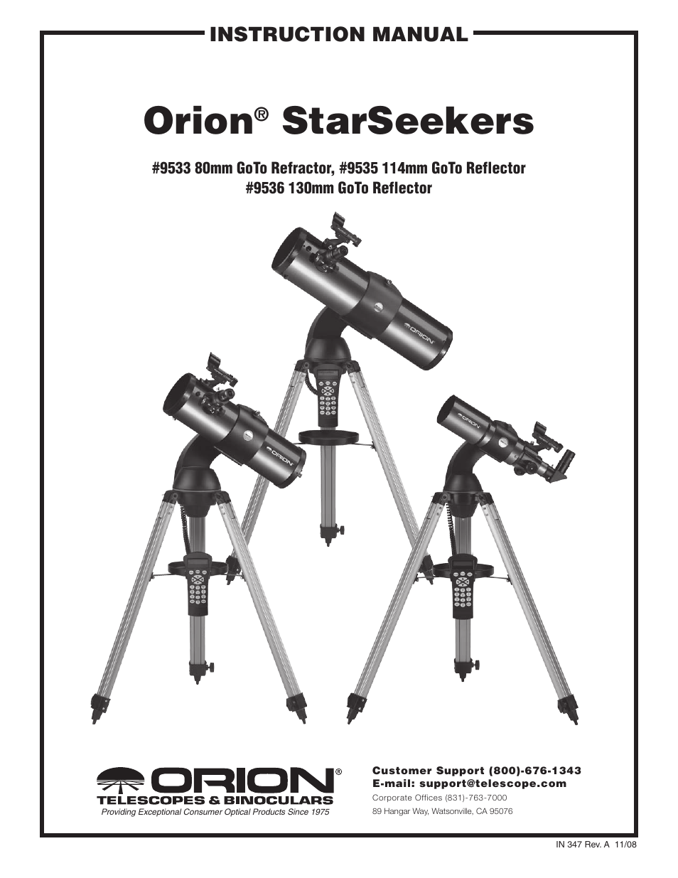 Orion 9533 User Manual | 34 pages