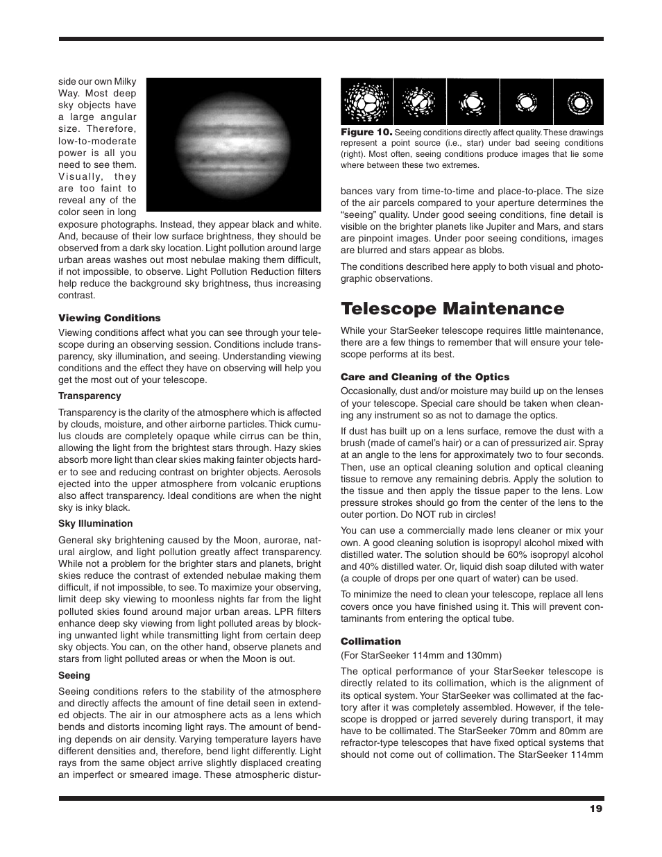 Telescope maintenance | Orion 9533 User Manual | Page 19 / 34