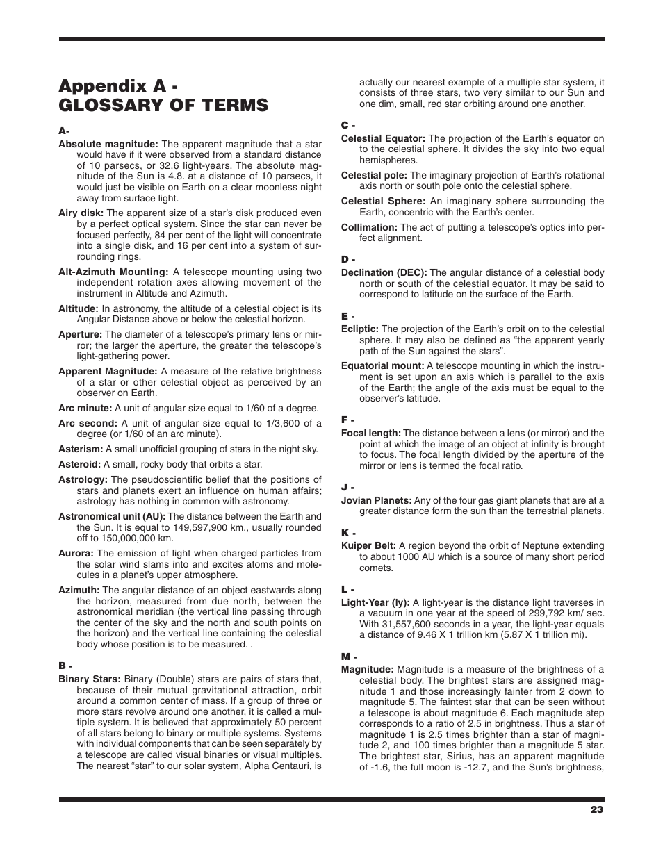 Appendix a ‑ glossary of terms | Orion 9533 User Manual | Page 23 / 34