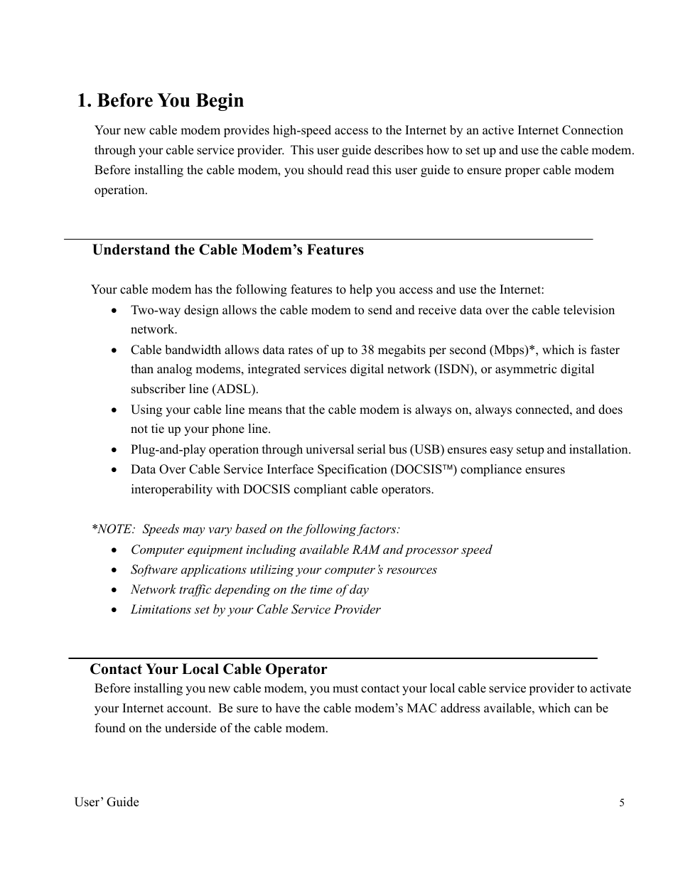 Before you begin | Orion 2000 User Manual | Page 5 / 80