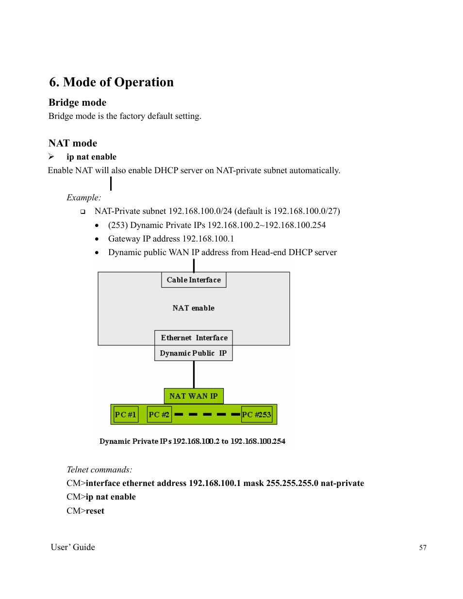 Mode of operation | Orion 2000 User Manual | Page 57 / 80