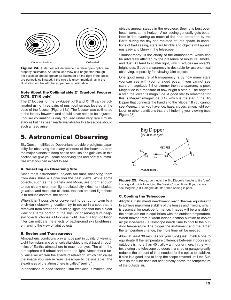 Astronomical observing | Orion SKYQUEST XT8 User Manual | Page 15 / 20