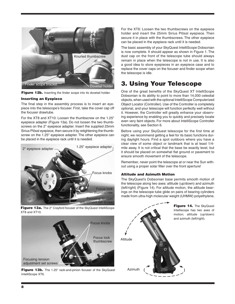Using your telescope | Orion SKYQUEST XT8 User Manual | Page 8 / 20
