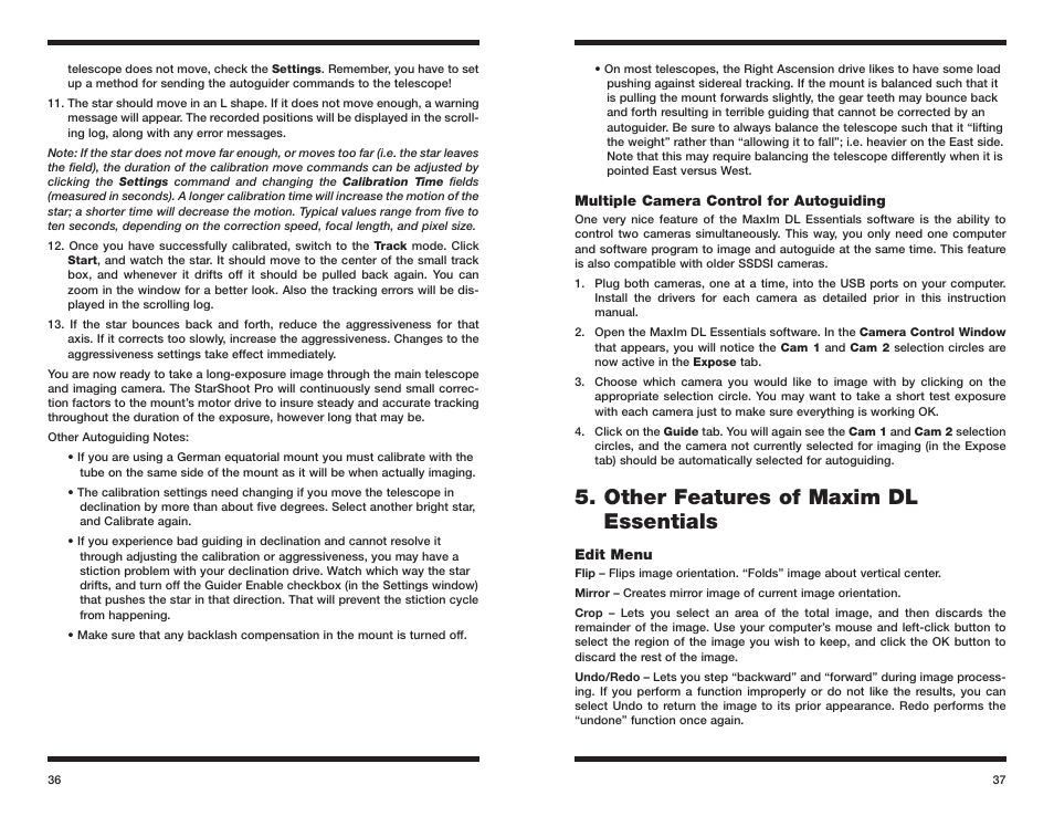 Other features of maxim dl essentials | Orion STARSHOOT 52085 User Manual | Page 19 / 29