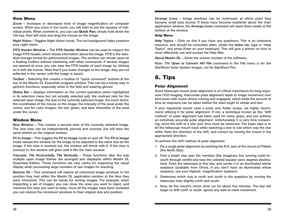 Tips | Orion STARSHOOT 52085 User Manual | Page 20 / 29