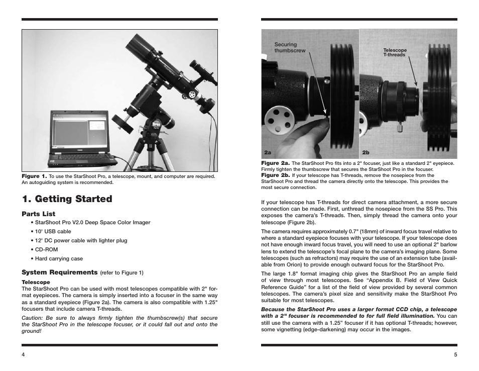 Getting started | Orion STARSHOOT 52085 User Manual | Page 3 / 29