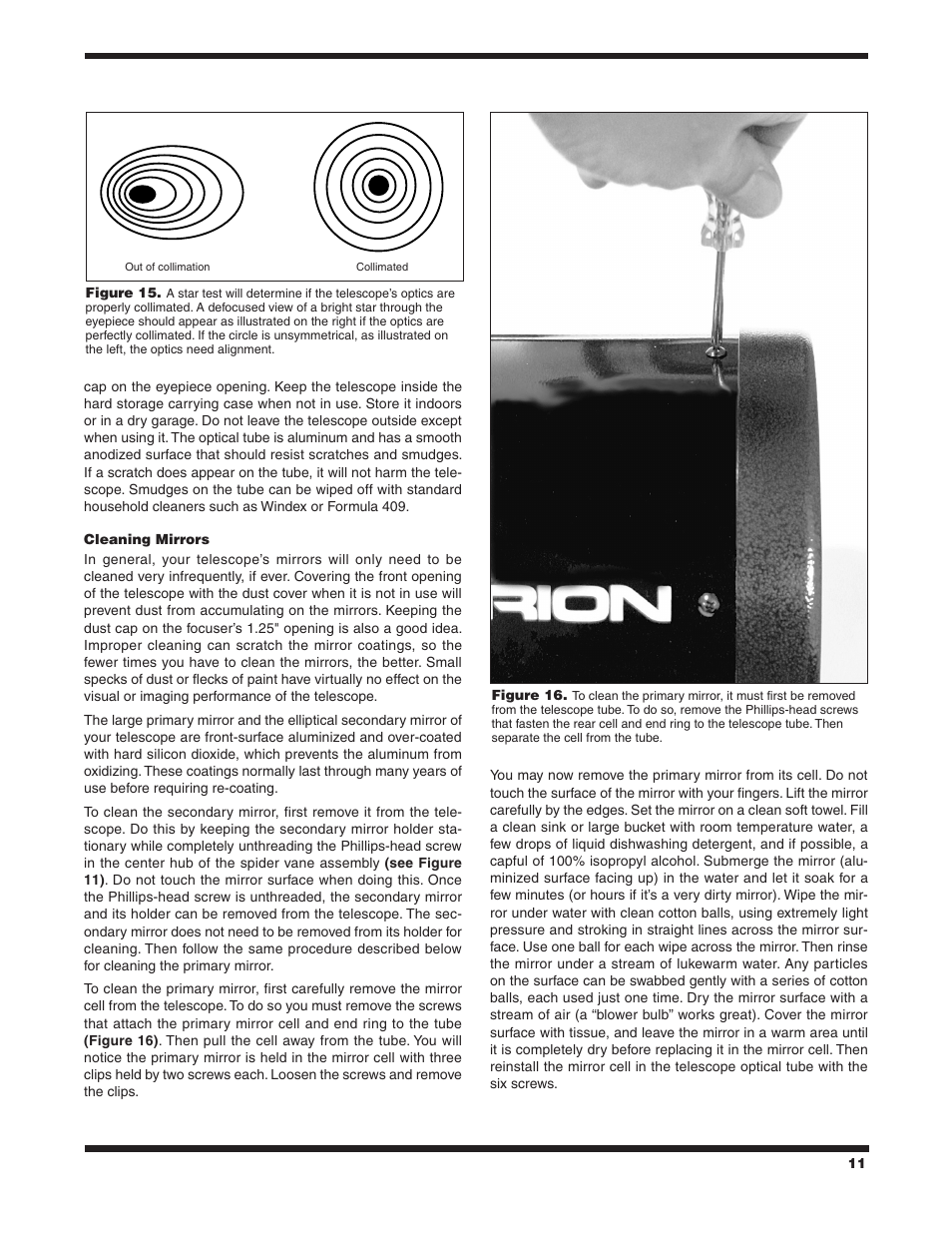 Orion #8297 8" F/3.9 User Manual | Page 11 / 12