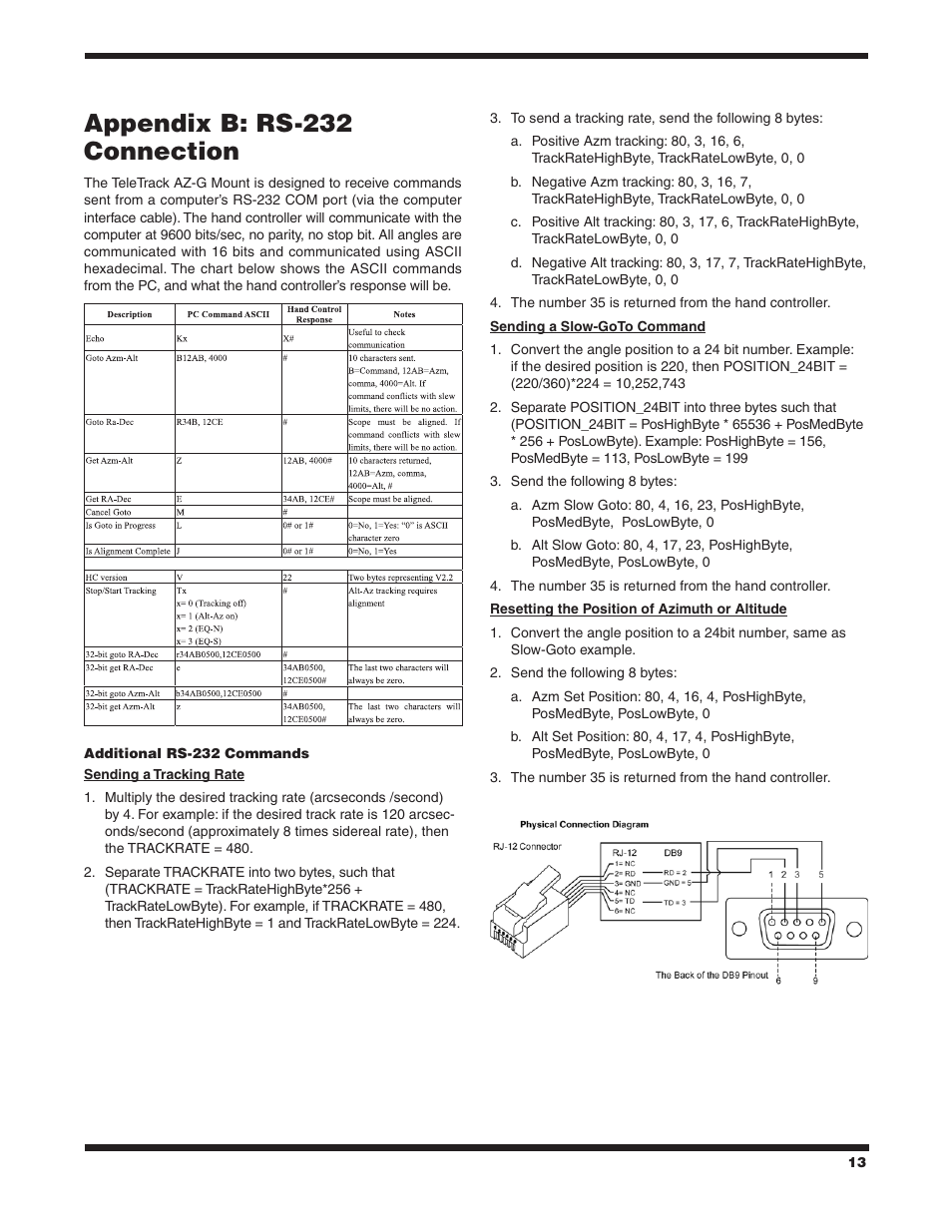 Appendix b: rs‑232 connection | Orion 9481 User Manual | Page 13 / 14