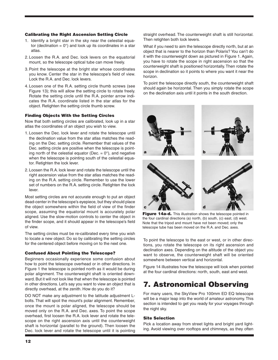 Astronomical observing | Orion ED EQ User Manual | Page 12 / 18