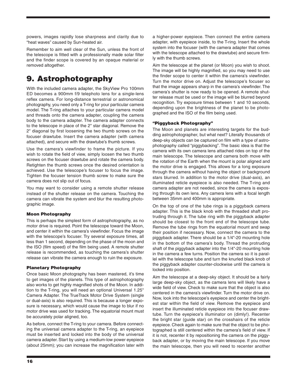 Astrophotography | Orion ED EQ User Manual | Page 16 / 18