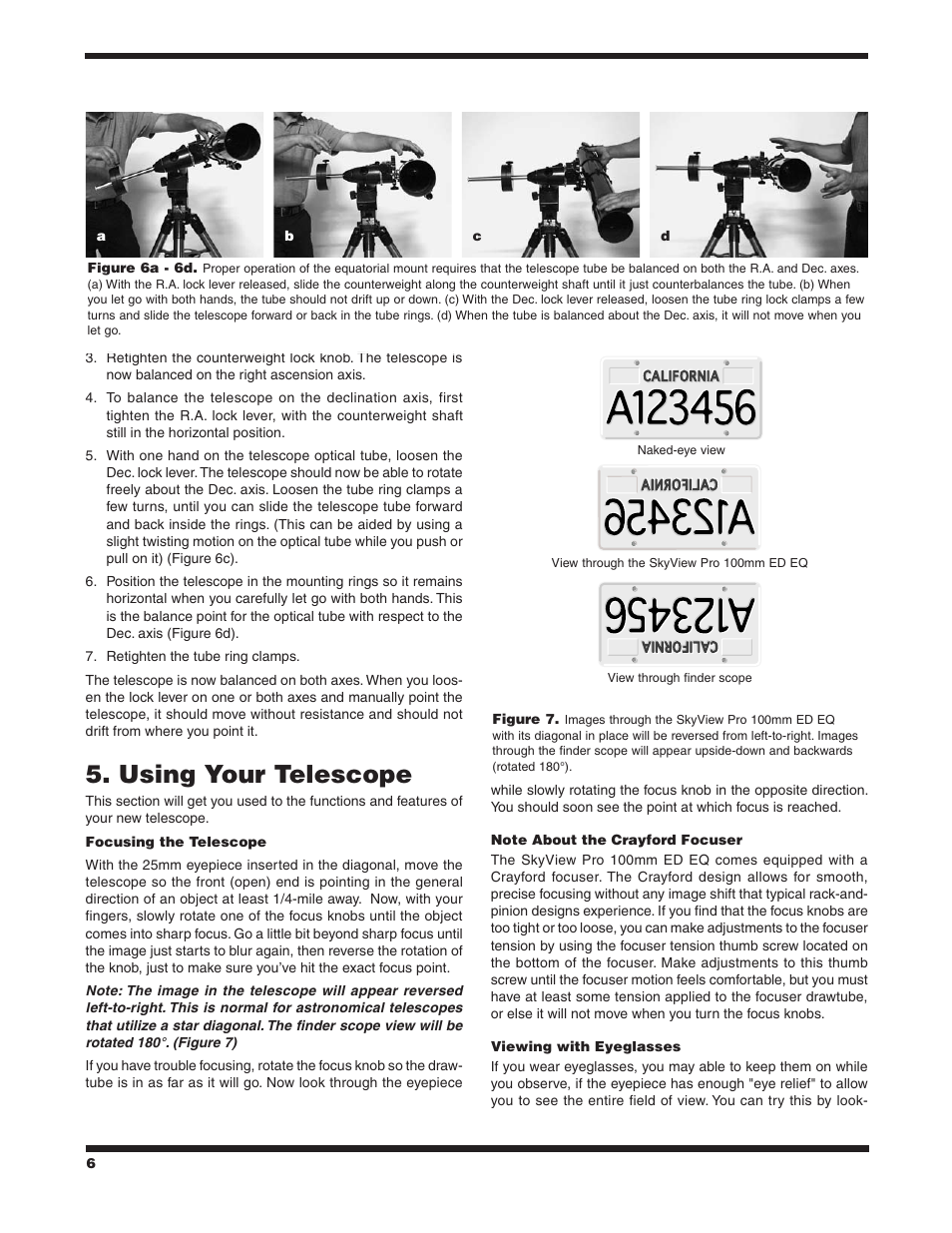 Using your telescope | Orion ED EQ User Manual | Page 6 / 18